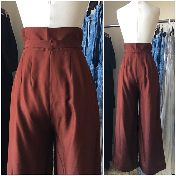 FREE PEOPLE SILK HIGH WAIST PANTS - Picture 6 of 7